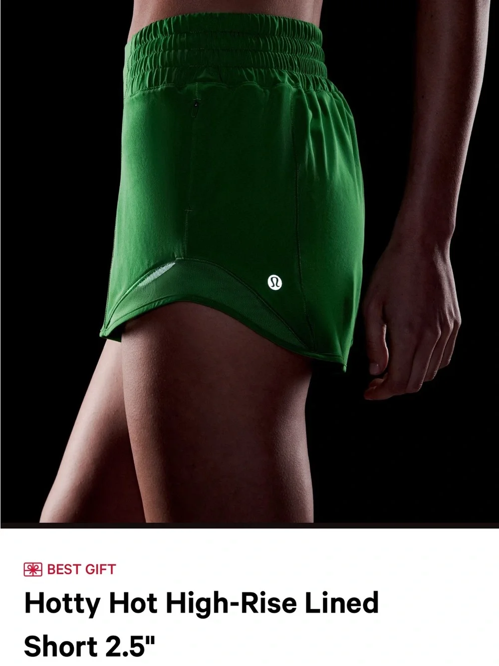 Lululemon Hotty Hot High-Rise Short — Green, 2.5”